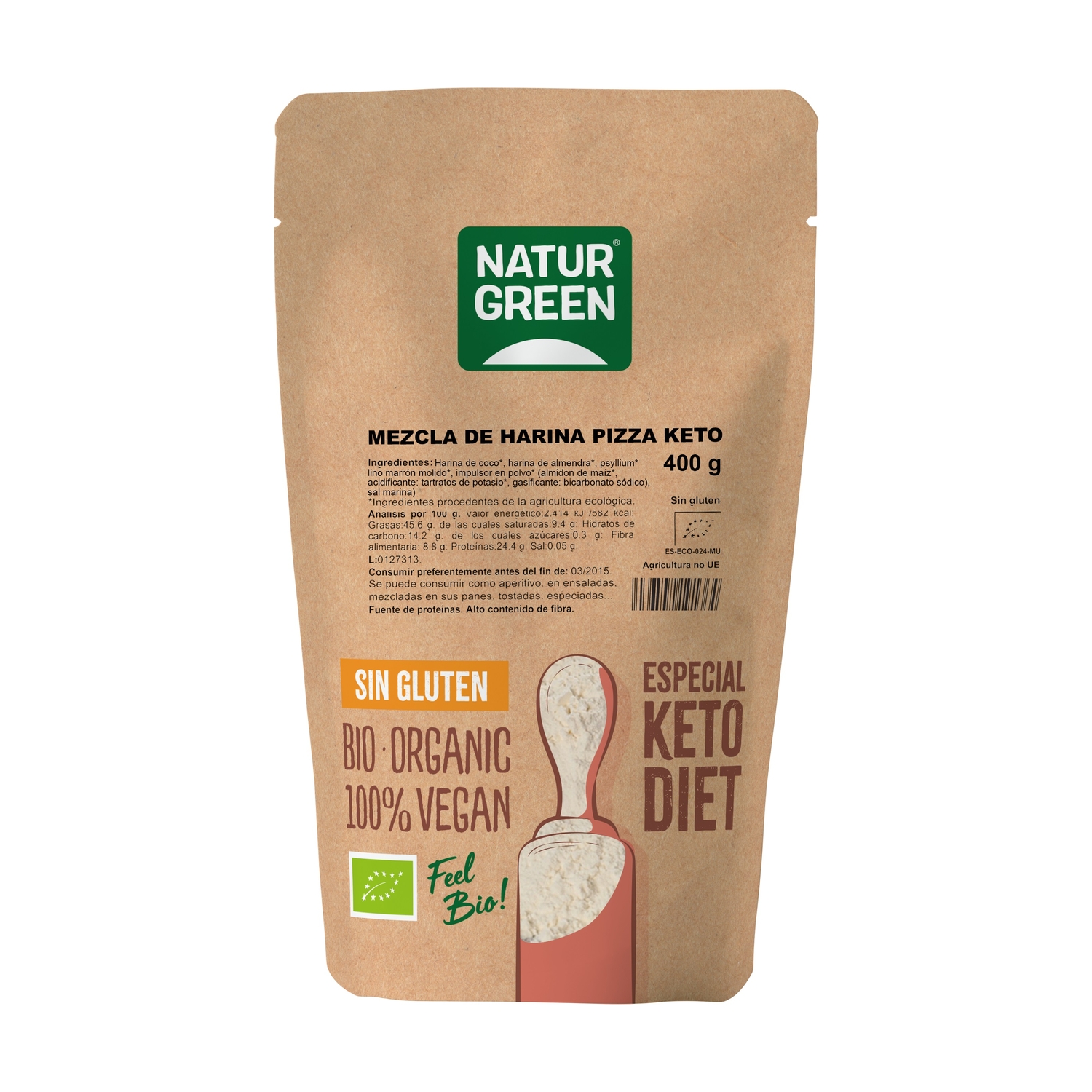 Naturgreen Mélange à Pizza Keto 400G