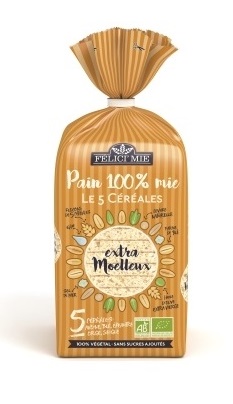 FeliciMie Pain Végétal 100% Mie 5 Céréales 300G
