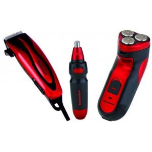 Coffret Rasoir + Tondeuse + Epilateur nasal rouge Techwood