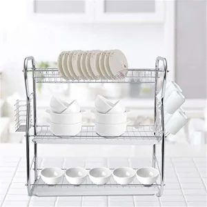 Matériel de cuisine en acier inoxydable de 3 niveaux plat format rack de séchage