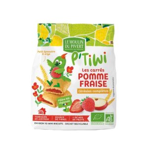 Le Moulin du Pivert Carrés Pomme-Fraise 120G