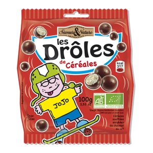 Saveurs et Nature Billes 3 Céréales Enrobées de Chocolat au Lait, 100G