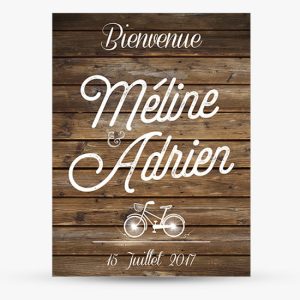 Tableau Bienvenue Mariage Vélo