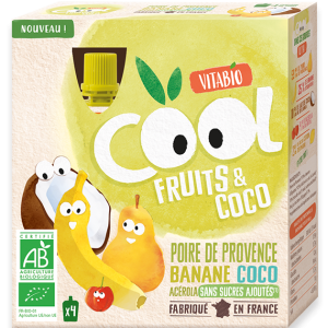 Vitabio Cool Fruits Poire de Provence Banane Coco 4X85G