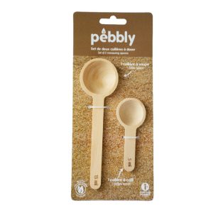 Pebbly Set de 2 Cuillères à Doser en Bomboo