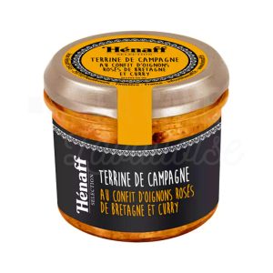 Terrine de Campagne au Confit d&rsquo;Oignons Roses de Bretagne et Curry – Hénaff Sélection – 90gr