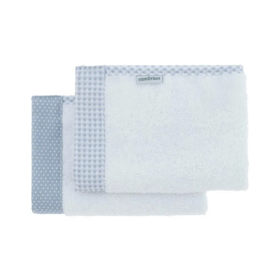 Cambrass Coffret 2 serviette de bain vichy 25x35x1cm bleu – Image 2